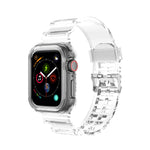 Silicone Integrated Replacement Strap Watchband For Apple Watch Series, 7 41mm / 6 & SE & 5 & 4 40mm / 3 & 2 & 1 38mm, 7 45mm / 6 & SE & 5 & 4 44mm / 3 & 2 & 1 42mm