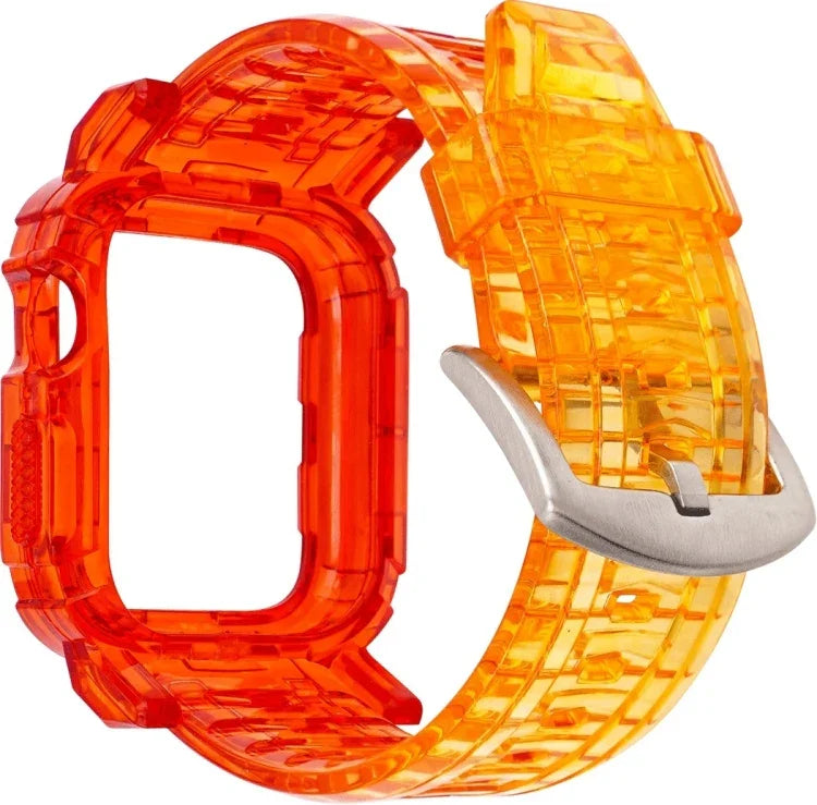 Gradient TPU Integrated Case Strap For Apple Watch Series 9 / 8 / 7 45mm / 6 / 5 / 4 / Watch SE 44mm / Watch 42mm, For Apple Watch Series 9 / 8 / 7 45mm / 6 / 5 / 4 / Watch SE 44mm / Watch 42mm