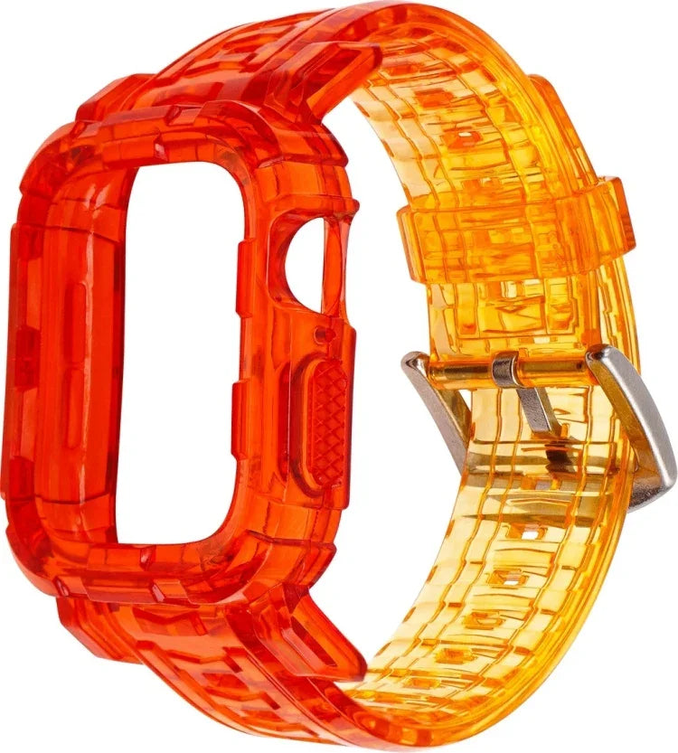 Gradient TPU Integrated Case Strap For Apple Watch Series 9 / 8 / 7 45mm / 6 / 5 / 4 / Watch SE 44mm / Watch 42mm, For Apple Watch Series 9 / 8 / 7 45mm / 6 / 5 / 4 / Watch SE 44mm / Watch 42mm