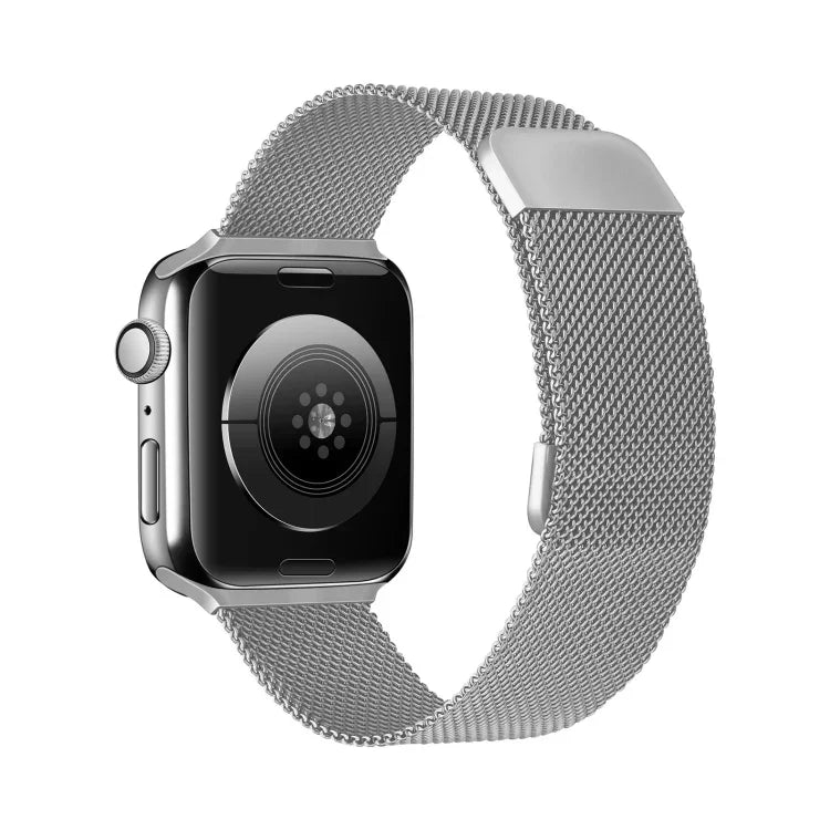 Double Section Milanese Magnetic Elasticity Replacement Strap Watchband For Apple Watch Series, 7 45mm / 6 & SE & 5 & 4 44mm / 3 & 2 & 1 42mm, 7 41mm / 6 & SE & 5 & 4 40mm / 3 & 2 & 1 38mm