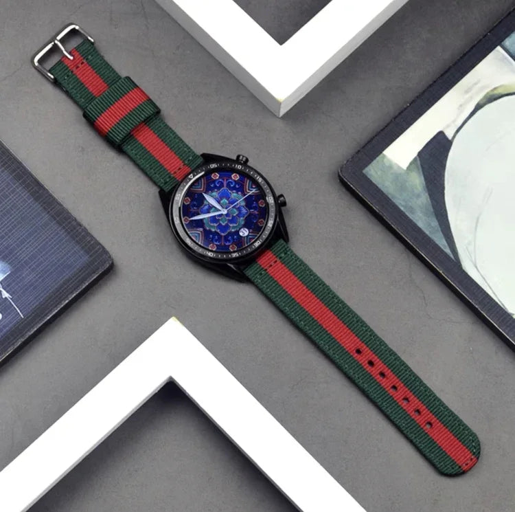For Samsung Galaxy Watch4 40/44mm & Watch4 Classic 42/46mm Split Nylon Replacement Strap Watchband