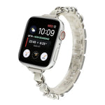 Single Row Metal Replacement Strap Watchband For Apple Watch Series, 7 41mm / 6 & SE & 5 & 4 40mm / 3 & 2 & 1 38mm, 7 45mm / 6 & SE & 5 & 4 44mm / 3 & 2 & 1 42mm