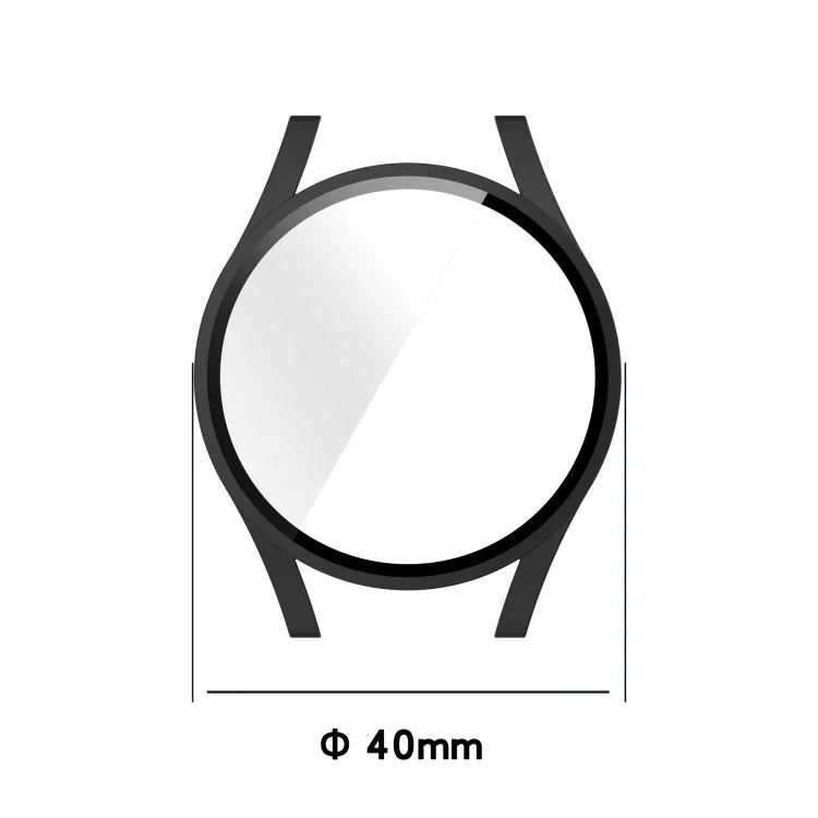 PC Protective Case with Tempered Glass Film, For Samsung Galaxy Watch4 40mm, For Samsung Galaxy Watch4 44mm