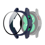 PC Protective Case with Tempered Glass Film, For Samsung Galaxy Watch4 40mm, For Samsung Galaxy Watch4 44mm