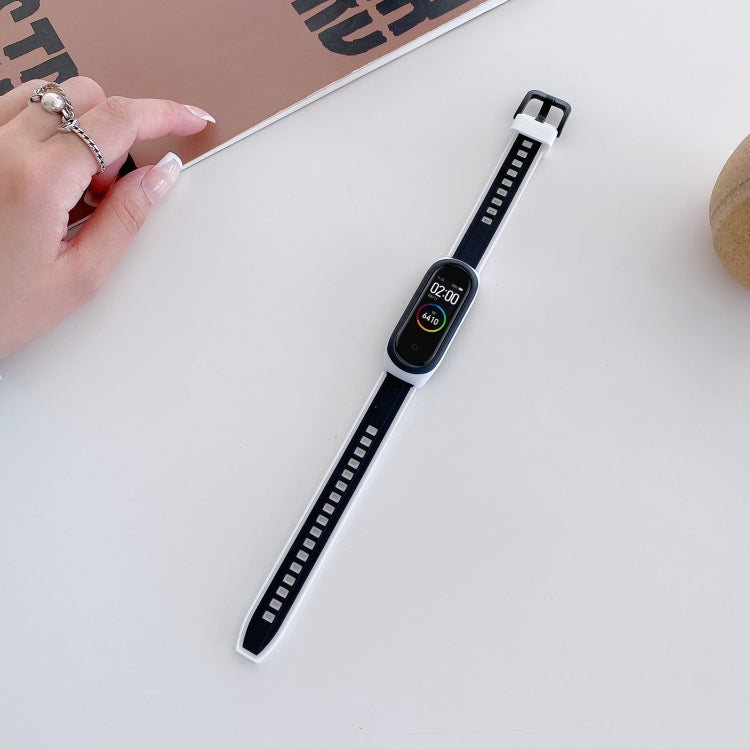 Universal Two-color Silicone Replacement Wristband, For Xiaomi Mi Band 4 / 3, For Xiaomi Mi Band 6 / 5