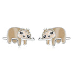 S925 Sterling Silver Cute Sloth Ear Studs Women Earrings, Cute Sloth