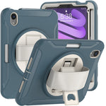 360 Degree Rotation PC + TPU Protective Case with Holder & Hand-strap, For iPad mini 6 / mini 2024
