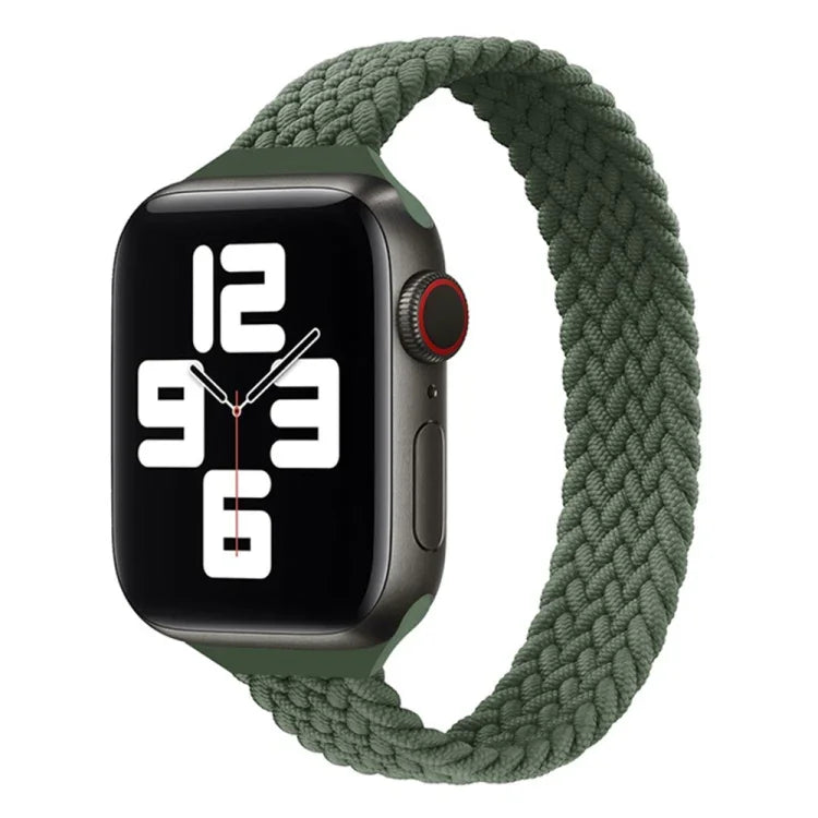 Small Waist Single Loop Nylon Braid Replacement Watchband For Apple Watch Series 7 45mm / 6&SE&5&4 44mm / 3&2&1 42mm, S 145mm, M 155mm, L 165mm