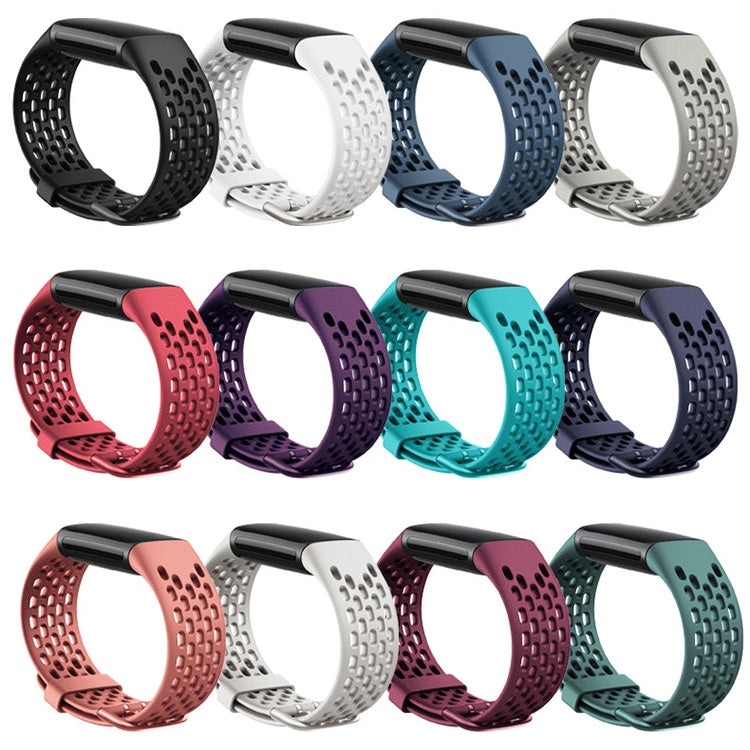 Silicone Hole Replacement Strap Watchband, For Fitbit Charge 5