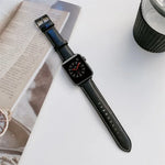 Sewing Leather Replacement Strap Watchband For Apple Watch Series, 7 41mm / 6&SE&5&4 40mm / 3&2&1 38mm, 7 45mm / 6&SE&5&4 44mm / 3&2&1 42mm