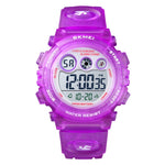 SKMEI 1451 LED Digital Stopwatch Chronograph Luminous Children Sports Electronic Watch, 1451(Yellow Shell Blue Circle), 1451(Black Shell Blue Circle), 1451(Transparent Pink Blue), 1451(Transparent Purple), 1451(Transparent Sky Blue)                    ...