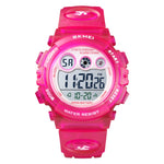 SKMEI 1451 LED Digital Stopwatch Chronograph Luminous Children Sports Electronic Watch, 1451(Yellow Shell Blue Circle), 1451(Black Shell Blue Circle), 1451(Transparent Pink Blue), 1451(Transparent Purple), 1451(Transparent Sky Blue)                    ...