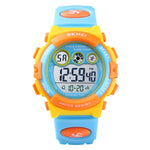 SKMEI 1451 LED Digital Stopwatch Chronograph Luminous Children Sports Electronic Watch, 1451(Yellow Shell Blue Circle), 1451(Black Shell Blue Circle), 1451(Transparent Pink Blue), 1451(Transparent Purple), 1451(Transparent Sky Blue)                    ...