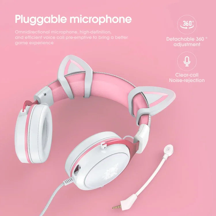 ONIKUMA X10 Car Ear LED Light Adjustable Gaming Headset with Microphone