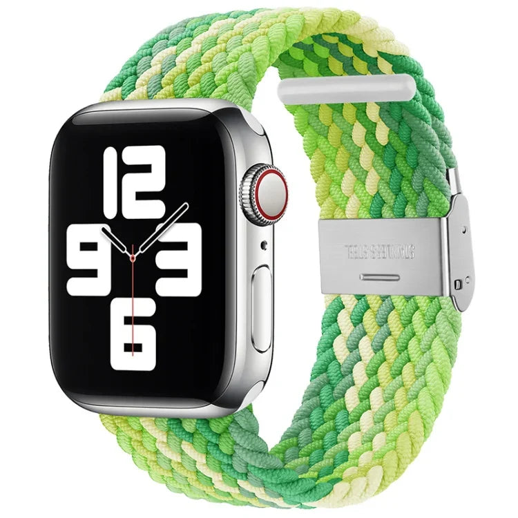 Nylon Braid One Buckle Replacement Watchband For Apple Watch Series, 7 41mm / 6&SE&5&4 40mm / 3&2&1 38mm