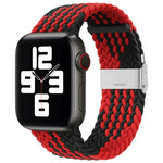 Nylon Braid One Buckle Replacement Watchband For Apple Watch Series, 7 41mm / 6&SE&5&4 40mm / 3&2&1 38mm