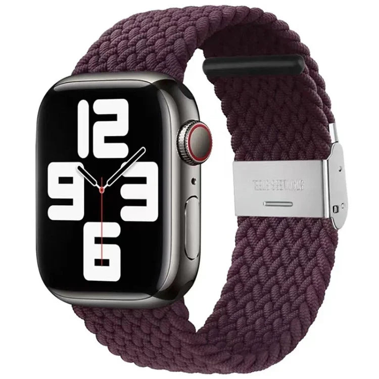 Nylon Braid One Buckle Replacement Watchband For Apple Watch Series, 7 41mm / 6&SE&5&4 40mm / 3&2&1 38mm