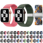 Nylon Braid One Buckle Replacement Watchband For Apple Watch Series, 7 41mm / 6&SE&5&4 40mm / 3&2&1 38mm