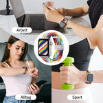 Nylon Braid One Buckle Replacement Watchband For Apple Watch Series, 7 41mm / 6&SE&5&4 40mm / 3&2&1 38mm