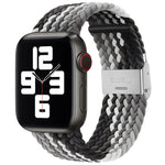Nylon Braid One Buckle Replacement Watchband For Apple Watch Series, 7 45mm / 6&SE&5&4 44mm / 3&2&1 42mm