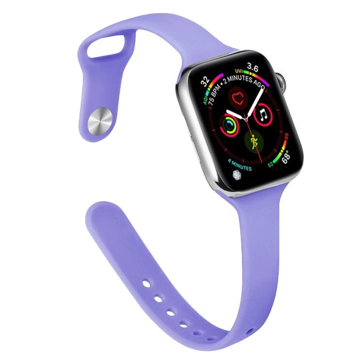 Slimming Silicone Replacement Watchband For Apple Watch Series, 7 45mm / 6&SE&5&4 44mm / 3&2&1 42mm