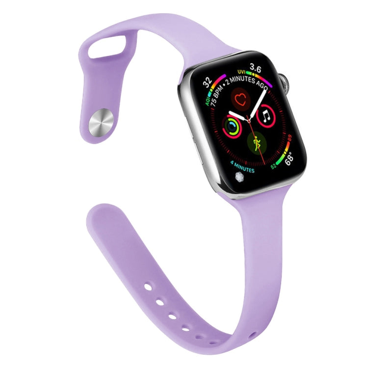 Slimming Silicone Replacement Watchband For Apple Watch Series, 7 45mm / 6&SE&5&4 44mm / 3&2&1 42mm