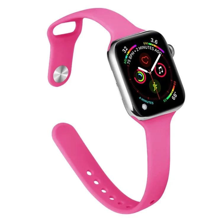 Slimming Silicone Replacement Watchband For Apple Watch Series, 7 45mm / 6&SE&5&4 44mm / 3&2&1 42mm