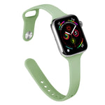 Slimming Silicone Replacement Watchband For Apple Watch Series, 7 45mm / 6&SE&5&4 44mm / 3&2&1 42mm
