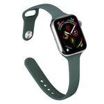 Slimming Silicone Replacement Watchband For Apple Watch Series, 7 45mm / 6&SE&5&4 44mm / 3&2&1 42mm
