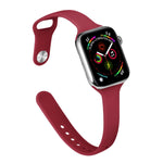 Slimming Silicone Replacement Watchband For Apple Watch Series, 7 41mm / 6&SE&5&4 40mm / 3&2&1 38mm