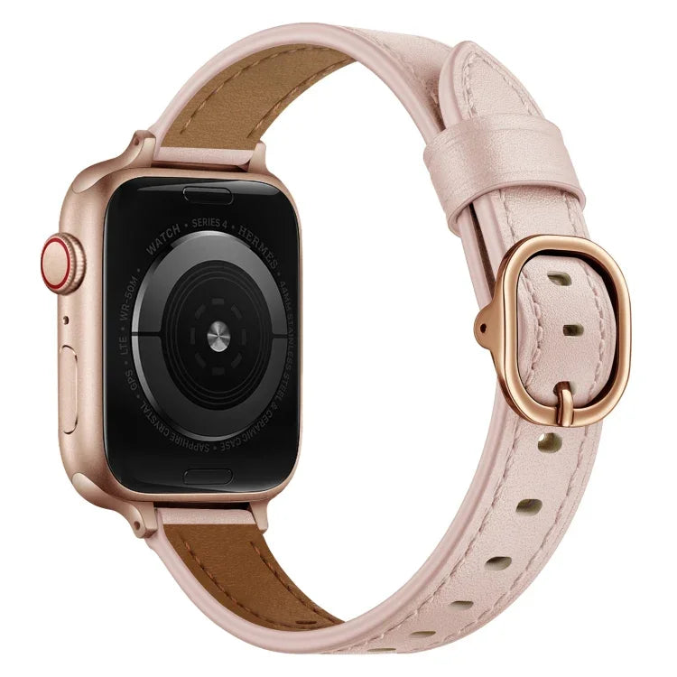 14mm Leather Strap Watchband For Apple Watch Series, 7 41mm / 6&SE&5&4 40mm / 3&2&1 38mm, 7 45mm / 6&SE&5&4 44mm / 3&2&1 42mm