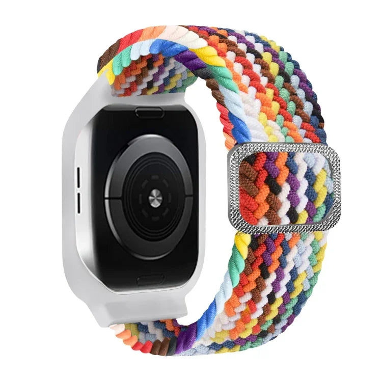TPU Frame Buckle Braid Integrated Replacement Watchband For Apple Watch Series, 6 & SE & 5 & 4 40mm / 3 & 2 & 1 38mm, 6 & SE & 5 & 4 44mm / 3 & 2 & 1 42mm