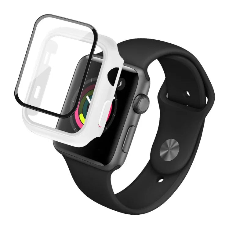 IMAK Shockproof PC Protective Case with Tempered Glass Film, For Apple Watch Series 6 & SE & 5 & 4 44mm, For Apple Watch Series 3 & 2 & 1 42mm, For Apple Watch Series 6 & SE & 5 & 4 40mm, For Apple Watch Series 3 & 2 & 1 38mm