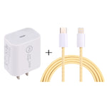 SDC-20W PD USB-C / Type-C Travel Charger + 1m 12W USB-C / Type-C to 8 Pin Data Cable Set,, EU Plug, US Plug
