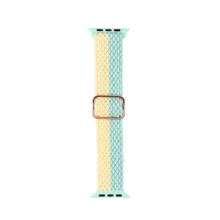 Adjustable Striped Woven Nylon Strap Watchband For Apple Watch Series, 7 41mm / 6&SE&5&4 40mm / 3&2&1 38mm, 7 45mm / 6&SE&5&4 44mm / 3&2&1 42mm