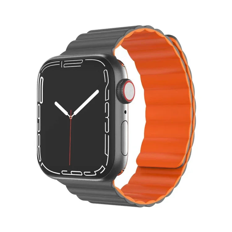 Mutural Moran Series Liquid Silicone Magnetic Strap Watchband For Apple Watch Series, 7 41mm / 6&SE&5&4 40mm / 3&2&1 38mm, 7 45mm / 6&SE&5&4 44mm / 3&2&1 42mm