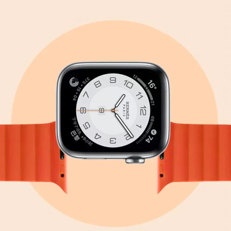Mutural Moran Series Liquid Silicone Magnetic Strap Watchband For Apple Watch Series, 7 41mm / 6&SE&5&4 40mm / 3&2&1 38mm, 7 45mm / 6&SE&5&4 44mm / 3&2&1 42mm