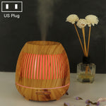 400ml Hollow-out LED Humidifier Wood Grain Air Purifier Aromatherapy Machine with Colorful LED Light, EU Plug, UK Plug, US Plug