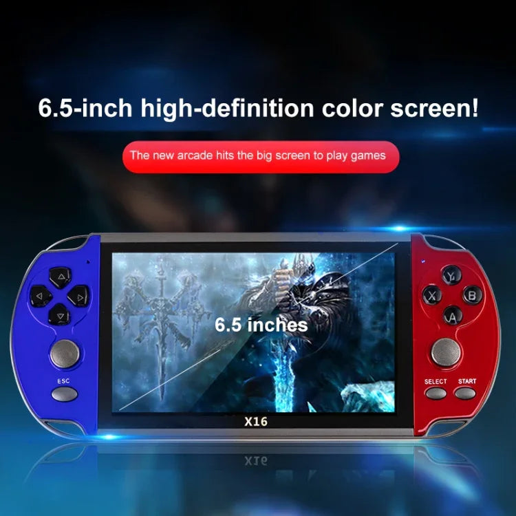 X16 6.5 inch Screen Classic Handheld Game Console with 8GB Memory, X16 8GB 6.5 inch