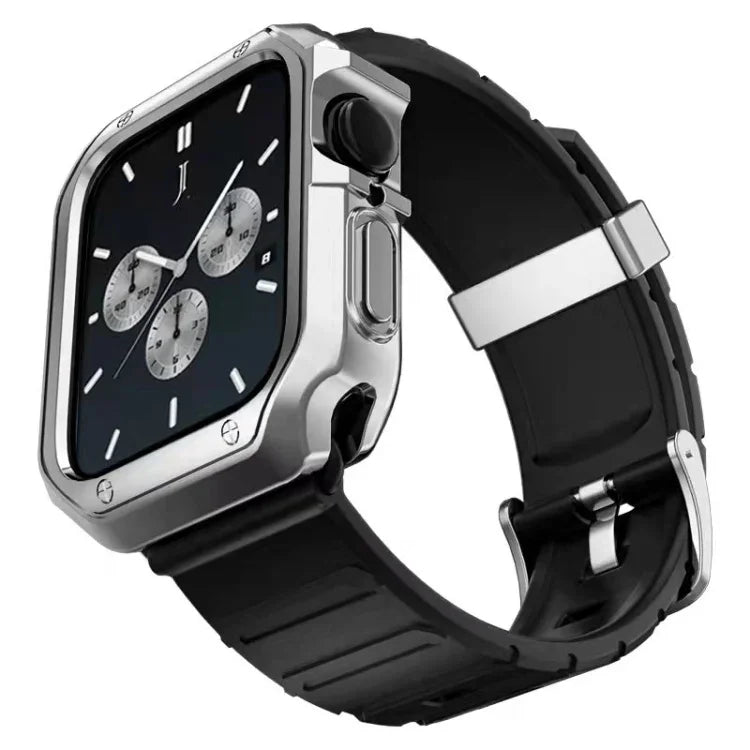 Silicone Watchband + Watch Case Set, For Apple Watch Series 9 / 8 / 7 41mm, For Apple Watch Series 9 / 8 / 7 45mm