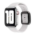 Black Buckle Silicone Watchband For Apple Watch Series, 7 41mm / 6&SE&5&4 40mm / 3&2&1 38mm