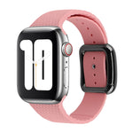 Black Buckle Silicone Watchband For Apple Watch Series, 7 41mm / 6&SE&5&4 40mm / 3&2&1 38mm