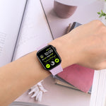 Black Buckle Silicone Watchband For Apple Watch Series, 7 41mm / 6&SE&5&4 40mm / 3&2&1 38mm