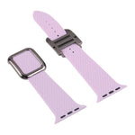 Black Buckle Silicone Watchband For Apple Watch Series, 7 45mm / 6&SE&5&4 44mm / 3&2&1 42mm