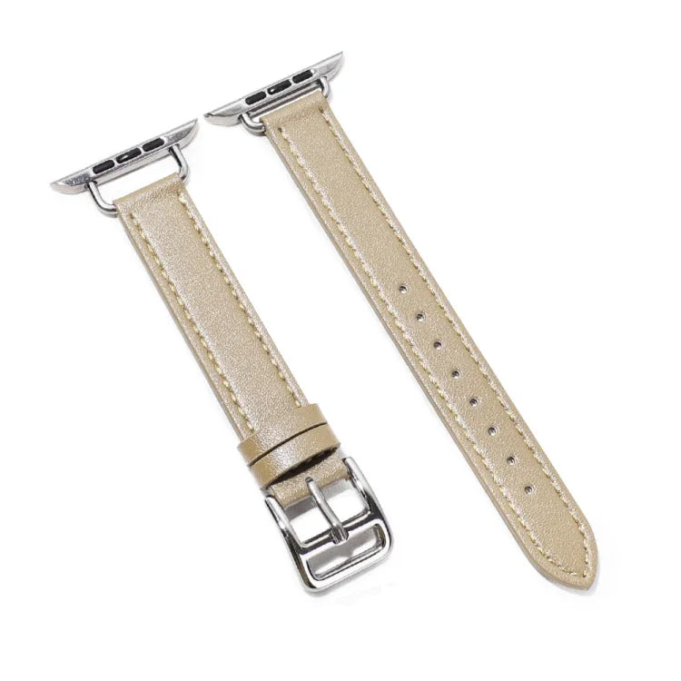 14mm Cowhide Leather Watchband For Apple Watch Series, 7 41mm/6&SE&5&4 40mm/3&2&1 38mm, 7 45mm/6&SE&5&4 44mm/3&2&1 42mm