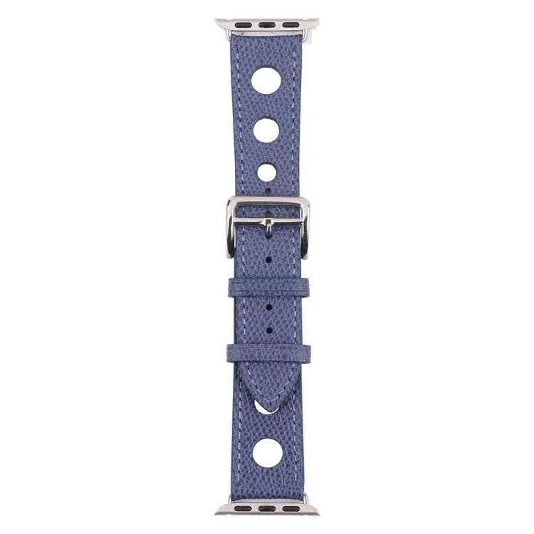 PU Silver Buckle Watchband For Apple Watch Series, 7 41mm / 6&SE&5&4 40mm / 3&2&1 38mm, 7 45mm / 6&SE&5&4 44mm / 3&2&1 42mm
