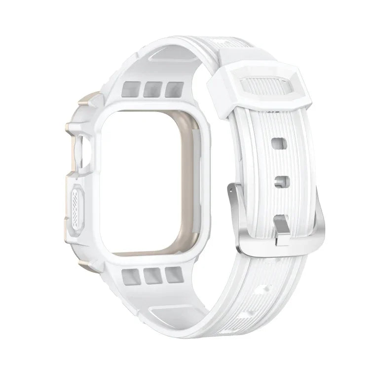 Two-color Armor Integrated Watchband For Apple Watch Series, 7 41mm / 6&SE&5&4 40mm, 7 45mm / 6&SE&5&4 44mm