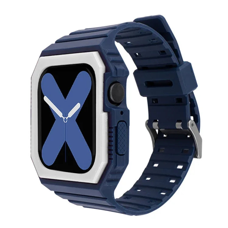 Two-color Integrated Watchband For Apple Watch Series, 7 41mm / 6&SE&5&4 40mm / 3&2&1 38mm, 7 45mm / 6&SE&5&4 44mm / 3&2&1 42mm