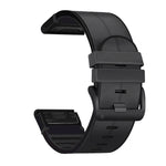 Silicone + Leather Quick Release Watchband, For Garmin Fenix 7, For Garmin Fenix 7X