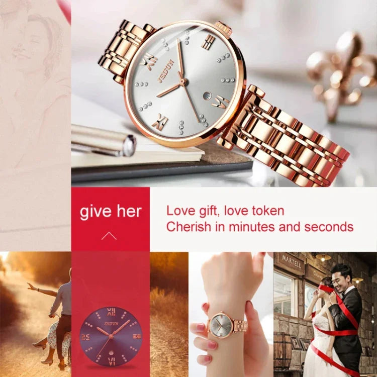 JIN SHI DUN 6533 Women Fashion Waterproof Ultra-thin Quartz Watch